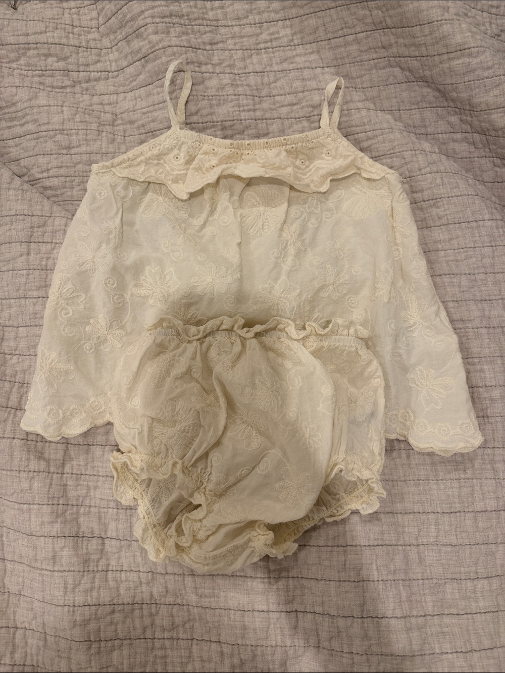 Zara Cream Lace Chemise with Matching Bloomers